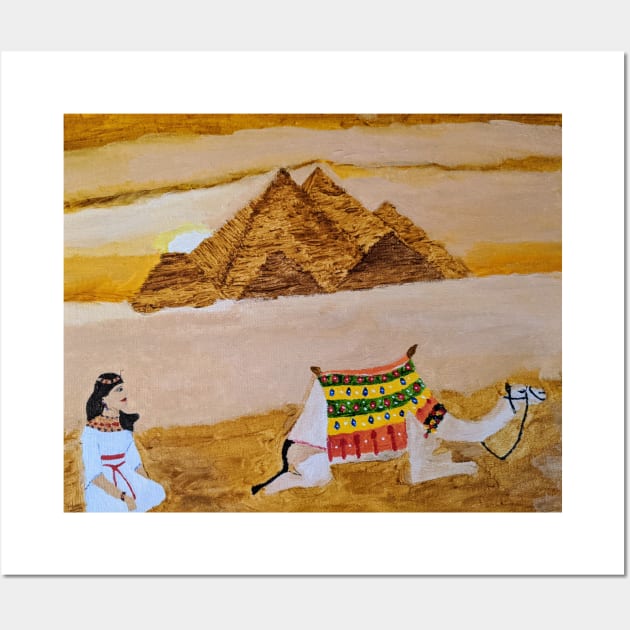 Egypt pyramids and princess Wall Art by PaintstopbyNandini